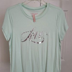 Victoria's Secret Tee/Sleep Tee Mint Green Medium NEW *
